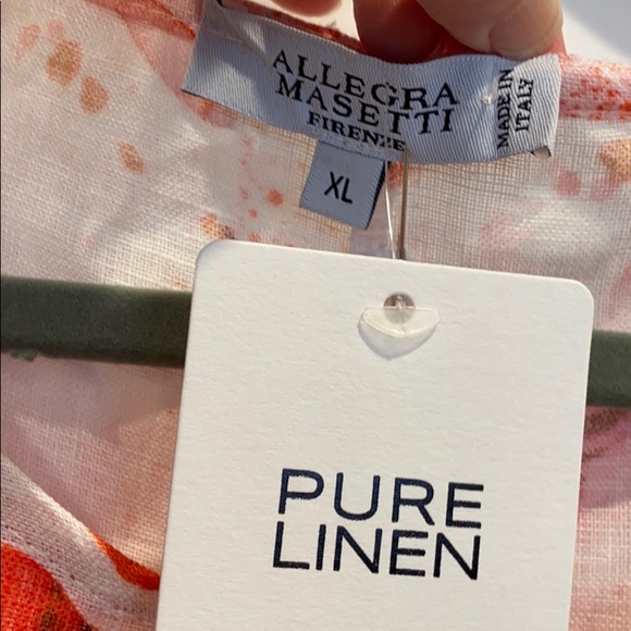 Allegra Masetti Dress Pure Linen Floral XL NWT - Picture 3 of 7